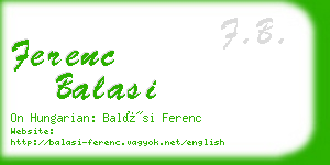 ferenc balasi business card